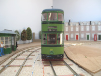 Sheffield tram 254 in 1952 green livery