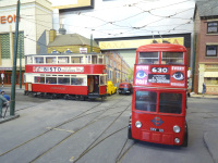 Scratch built LT tram 380 and trolleybus by Terry Russell