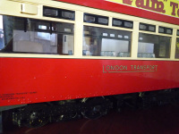 Detail of the 24 volt DC motored tramcar trucks