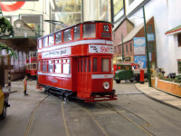 1/43rd scale tinplate model of a Leeds Horsfield tramcar
